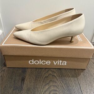 Dolce Vita Cream Heeled Pumps